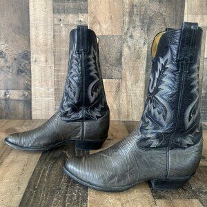 Panhandle Slim Vintage Teju Lizard Western Cowboy Boots Mens 11 D